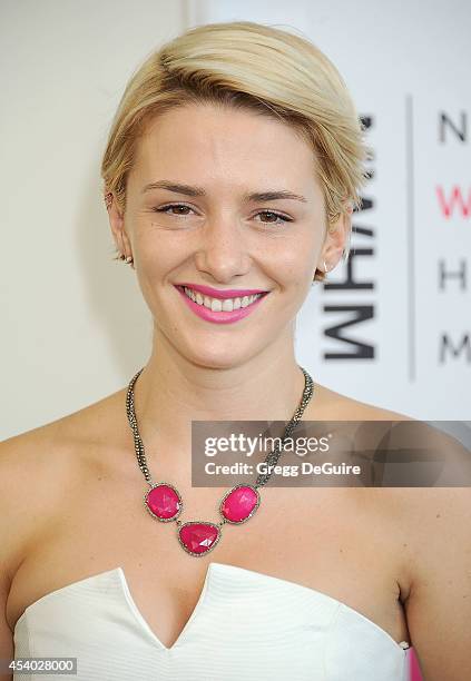 Actress Addison Timlin arrives at the National Women's History Museum's 3rd Annual Women Making History event at Skirball Cultural Center on August...