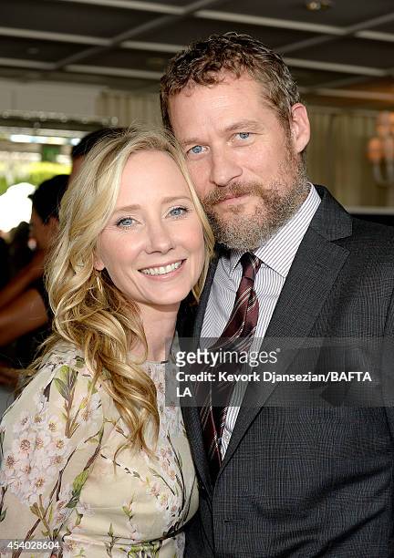 Actors Anne Heche and James Tupper attend the 2014 BAFTA Los Angeles TV Tea presented By BBC America And Jaguar at SLS Hotel on August 23, 2014 in...