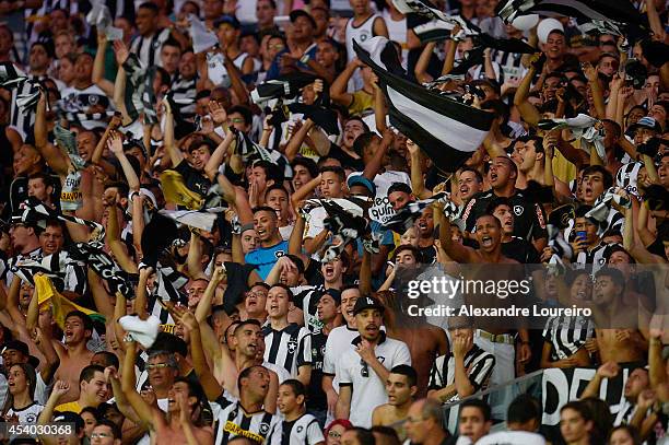 General view of fans of Botafogo during the match between Botafogo and Chapecoense as part of Brasileirao Series A 2014 at Maracana stadium on August...