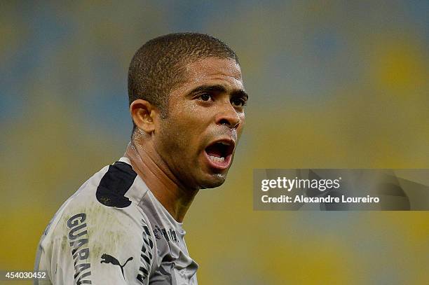 Junior CesarÊof Botafogo reacts during a match between Botafogo and Chapecoense as part of Brasileirao Series A 2014 at Maracana stadium on August...
