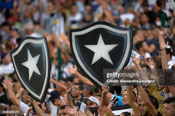 General view of fans of Botafogo during the match between Botafogo and Chapecoense as part of Brasileirao Series A 2014 at Maracana stadium on August...