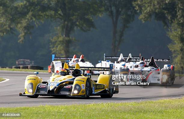 The ORECA FLM09 of Chris Miller and Stephen Simpson in action during the IMSA Tudor Series PC race at the Oak Tree Grand Prix at Virginia...