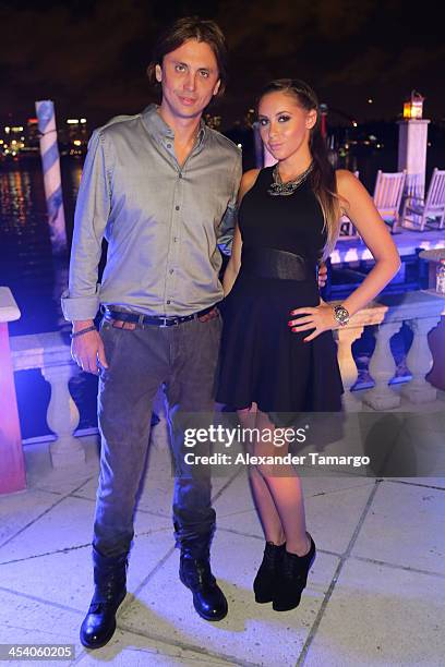 Jonathan Cheban and Anat Popovsky attend the Art of Fusion on Star Island at Miami Beach on December 6, 2013 in Miami, Florida.