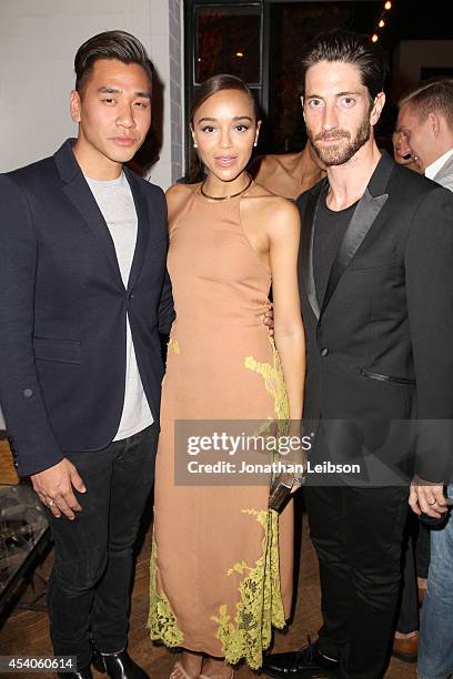 Guest, actress Ashley Madekwe and actor Iddo Goldberg attend Variety and Women in Film Emmy Nominee Celebration powered by Samsung Galaxy on August...