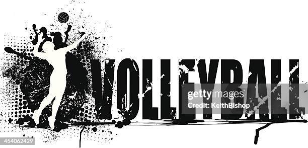 volleyball grunge grafik hintergrund-mädchen - volleyball stock-grafiken, -clipart, -cartoons und -symbole