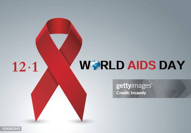 aids red ribbon - world aids day stock illustrations