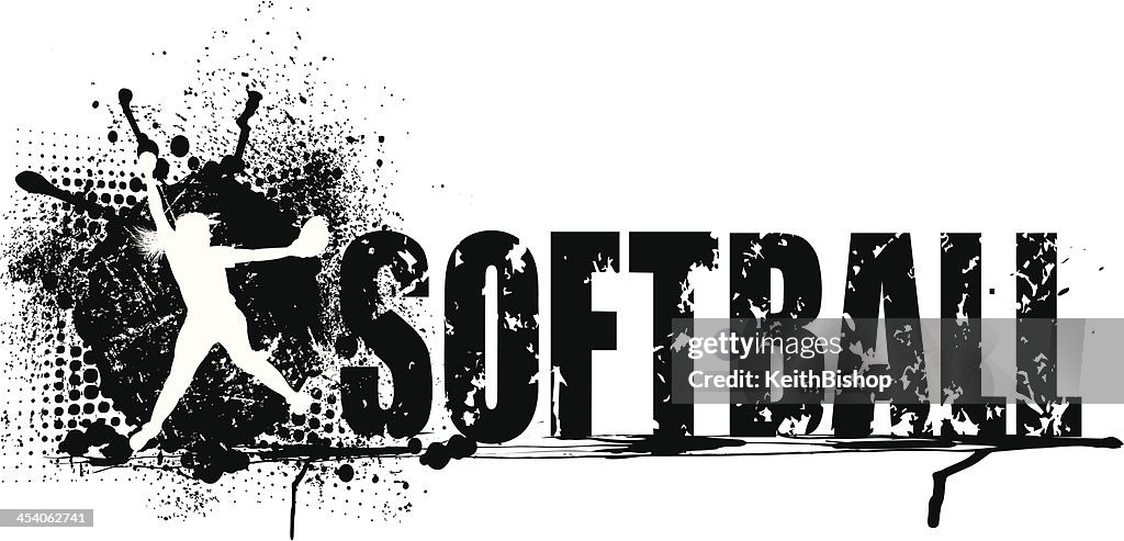 Softball Pitcher Grunge Graphic - Girls Background