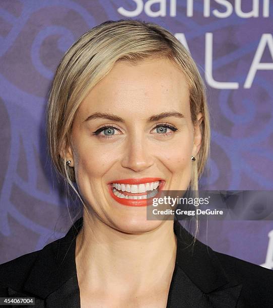 Actress Taylor Schilling arrives at the Variety And Women In Film Annual Pre-Emmy Celebration at Gracias Madre on August 23, 2014 in West Hollywood,...