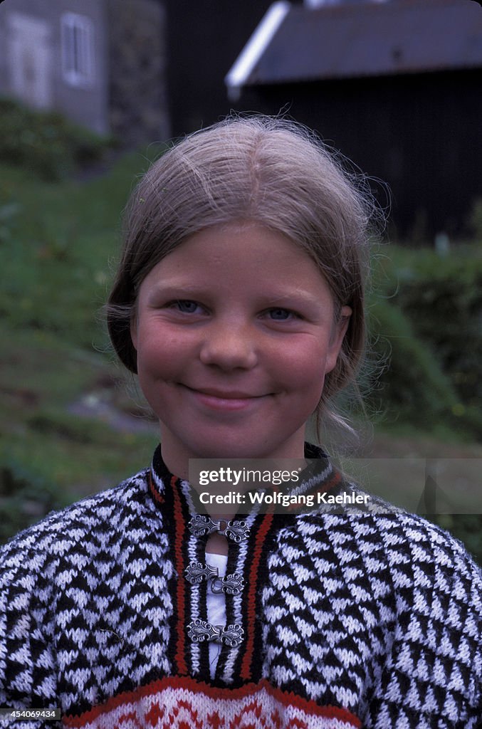 Faroe Islands, Mykines Island, Village Scene, Portrait Of...