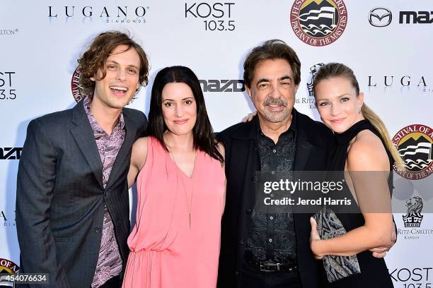 Matthew Grat Gubler, Paget Brewster, Joe Mantegna and AJ Cook attend the Festival of Arts Celebrity Benefit Concert and Pageant on August 23, 2014 in...