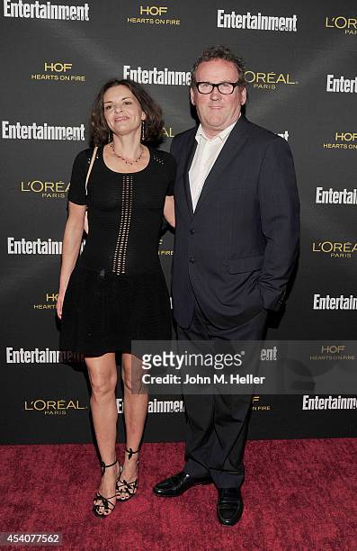 Ines Glorian and actor Colm Meaney attend Entertainment Weekly's Pre-Emmy Party at Fig & Olive on Melrose Place on August 23, 2014 in West Hollywood,...