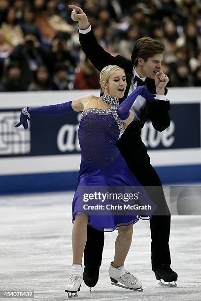 Anna Yanovskaya and Sergey Mozgov of Russia compete in the Junior Ice Dance Short Dance during day three of the ISU Grand Prix of Figure Skating...