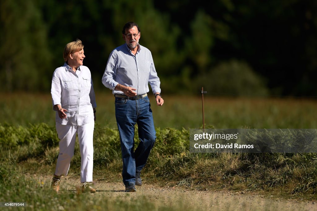 German Chancellor Angela Merkel Meets With Spanish Prime Minister Mariano Rajoy