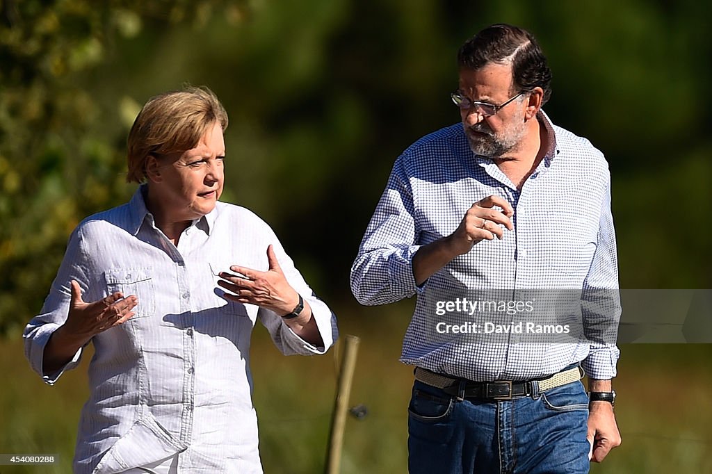 German Chancellor Angela Merkel Meets With Spanish Prime Minister Mariano Rajoy