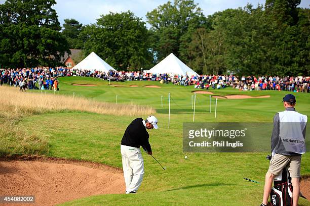 Cesar Monasterio of Argentina in action during the final round of the English Senior Open played at Rockliffe Hall on August 24, 2014 in Durham,...