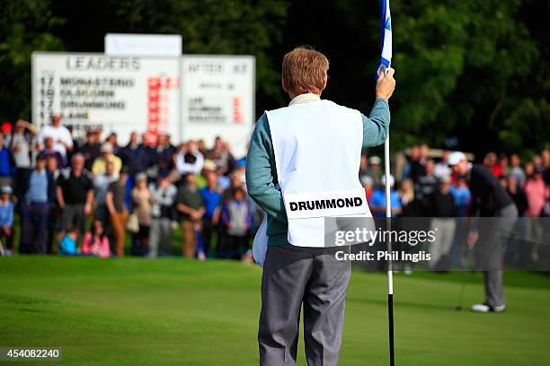 Ross Drummond of Scotland in action during the final round of the English Senior Open played at Rockliffe Hall on August 24, 2014 in Durham, United...