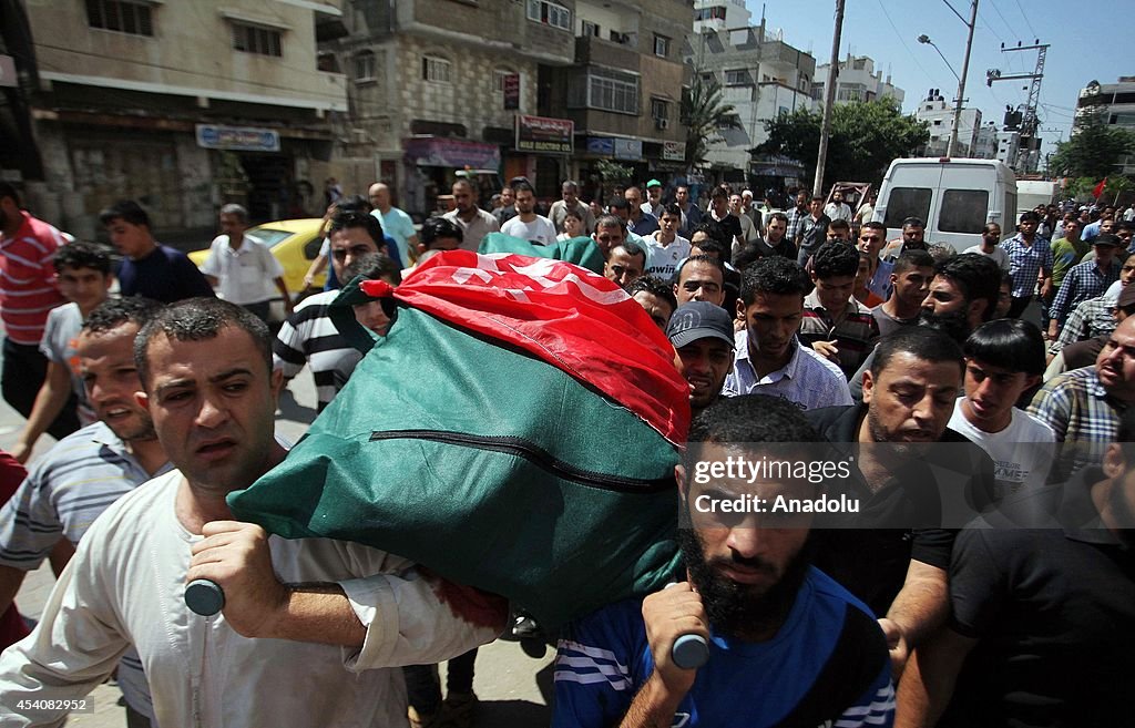 Funeral ceremony of Palestinian Mahmoud Abbas in Gaza