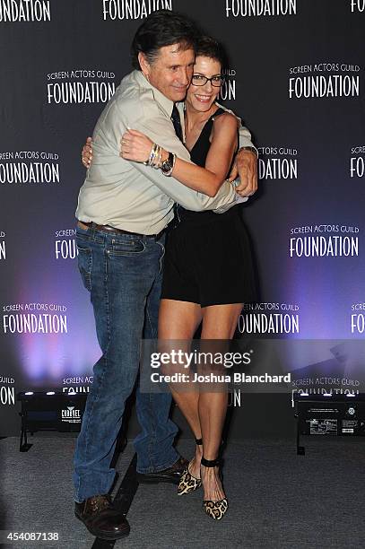 Robert Hays and Janet Ault attend the 4th Annual SAG Foundation Poker Classic and party benefiting the Don LaFontaine Voice-Over Lab at The Museum of...