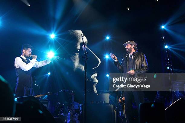 Draco Rosa performs with Juan Luis Guerra at Draco & Friends Concert at Coliseo de Puerto Rico on December 6, 2013 in San Juan, Puerto Rico.