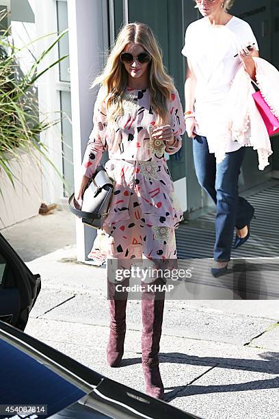 Rosie Huntington-Whiteley visits Bondi's famous Icebergs restaurant with ModelCo founder Shelley Barrett. The model is in Sydney for ModelCo natural...