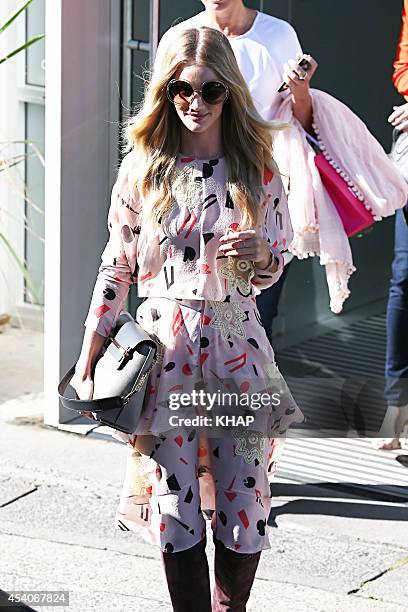 Rosie Huntington-Whiteley visits Bondi's famous Icebergs restaurant with ModelCo founder Shelley Barrett. The model is in Sydney for ModelCo natural...