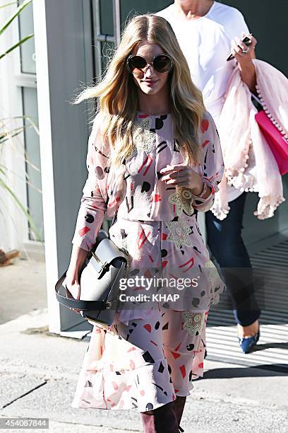 Rosie Huntington-Whiteley visits Bondi's famous Icebergs restaurant with ModelCo founder Shelley Barrett. The model is in Sydney for ModelCo natural...