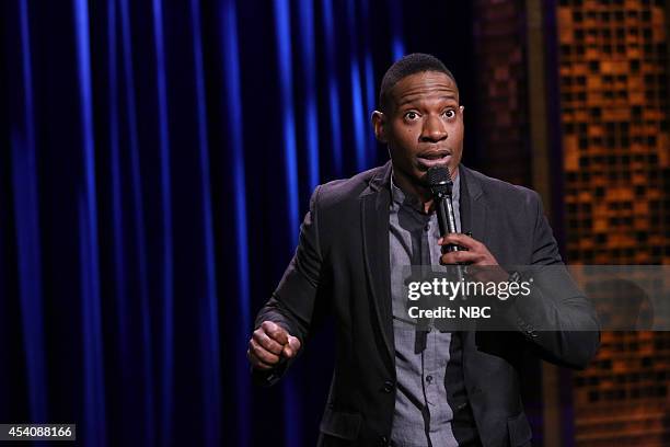 Episode 0108 -- Pictured: Comedian and "Last Comic Standing" winner Rod Man performs on August 14, 2014 --