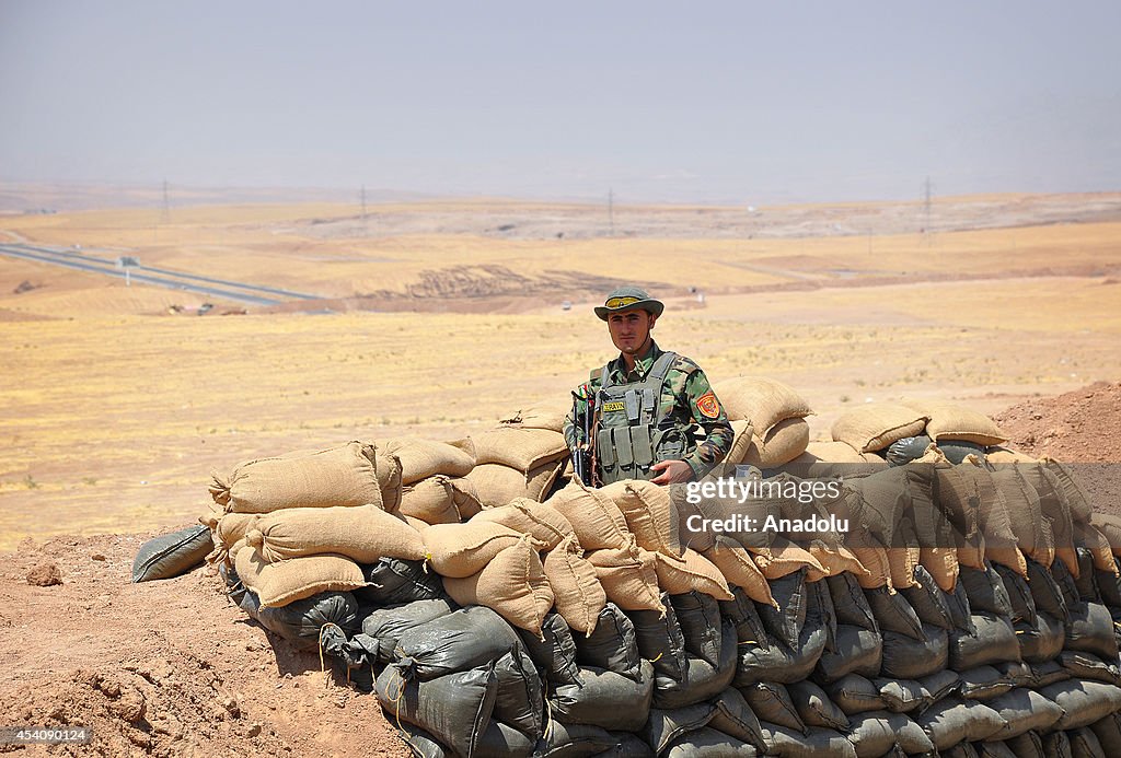 Kurdish peshmergas patrol in Hazer region
