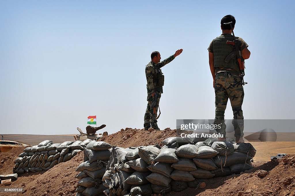 Kurdish peshmergas patrol in Hazer region