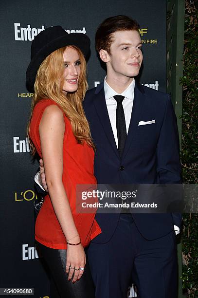 Actress Bella Thorne and actor Cameron Monaghan arrive at the 2014 Entertainment Weekly Pre-Emmy Party at Fig & Olive Melrose Place on August 23,...