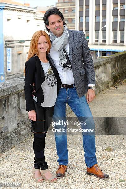 Alexis Durand Brault and Laurence Leboeuf attend the 'La Petite Reine' Photocall at Hotel Mercure during the 7th Angouleme French-Speaking Film...