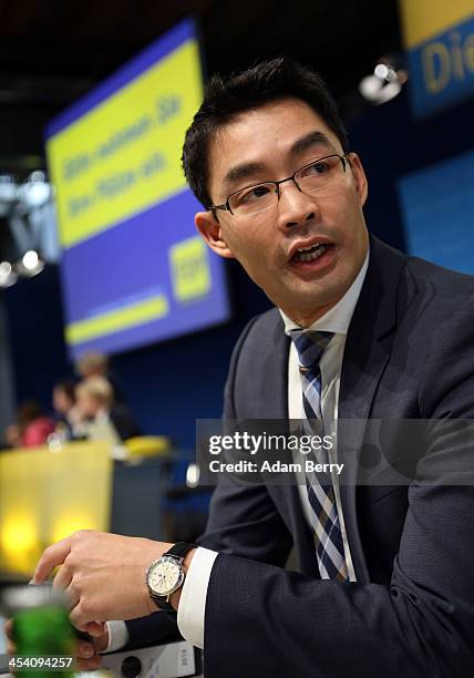 Philipp Roesler, head of the German Free Democratic Party , attends an FDP federal congress on December 7, 2013 in Berlin, Germany. The pro-business...