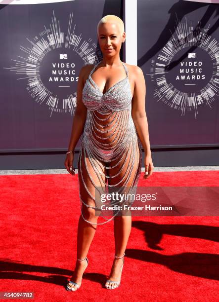 Model Amber Rose attends the 2014 MTV Video Music Awards at The Forum on August 24, 2014 in Inglewood, California.