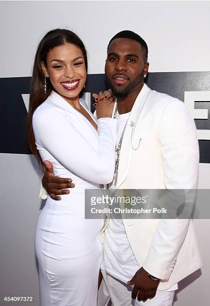 Singers Jordin Sparks and Jason Derulo attend the 2014 MTV Video Music Awards at The Forum on August 24, 2014 in Inglewood, California.