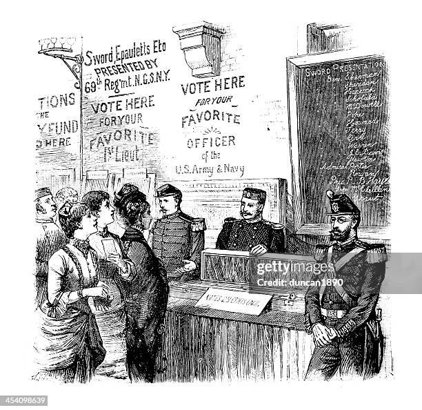 voting bureau, new york - election voting stock illustrations