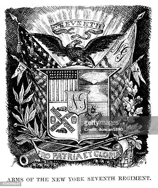 illustrations, cliparts, dessins animés et icônes de bras de new york seveth régiment - us military emblems