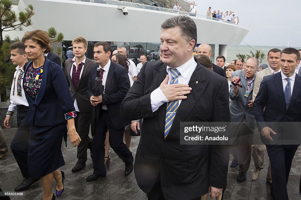 Ukrainian President Poroshenko attend Independence Day celebrations in Odessa