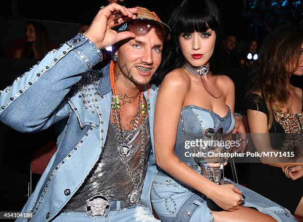 Rapper Riff Raff and recording artist Katy Perry attend the 2014 MTV Video Music Awards at The Forum on August 24, 2014 in Inglewood, California.