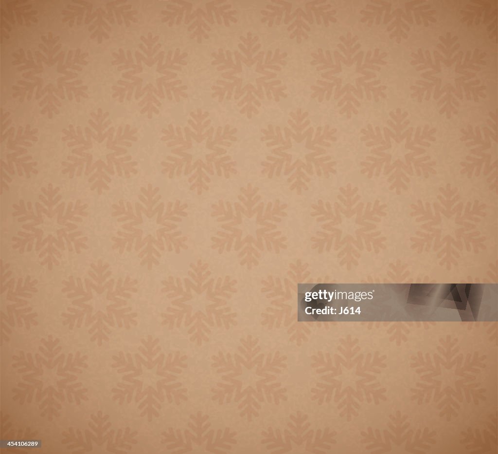 Seamless tan and brown snowflake background