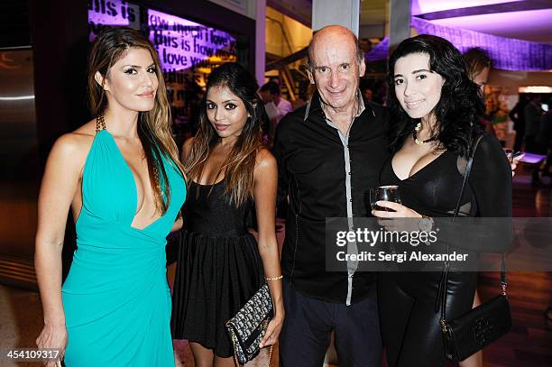 Dazza Brigitte, Jasmine Kay, Dr. Lanny Rudner & Jasmine Kay attend Niche Media Party Hosted By Zoe Saldana on December 6, 2013 in Miami Beach,...