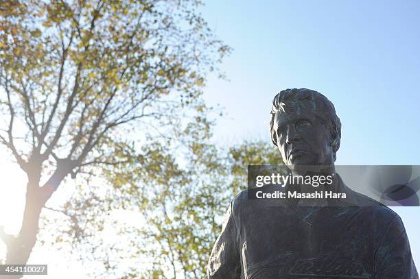 Statue of ZICO,outside of Kashima Stadium before the J.League match between Kashima Antlers and Sanfrecce Hiroshima at Kashima Stadium on December 7,...