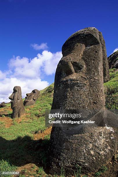 Easter Island, Rano Raraku, Quarry, Moai Statues.