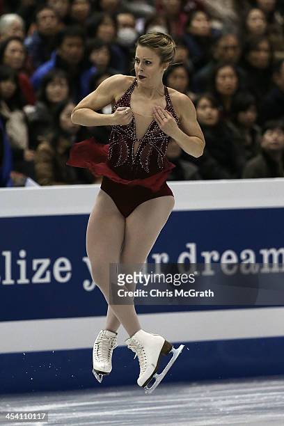 Ashley Wagner of the USA competes in the Ladies Free Skating Final during day three of the ISU Grand Prix of Figure Skating Final 2013/2014 at Marine...
