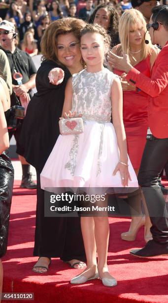 Dance Coach Abby Lee Miller and Dancer Maddie Ziegler attend the 2014 MTV Video Music Awards at The Forum on August 24, 2014 in Inglewood, California.