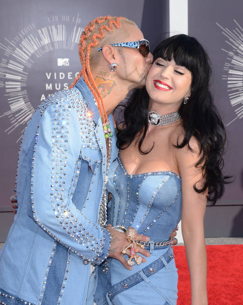 Riff Raff and Katy Perry arrive to the 2014 MTV Video Music Awards at The Forum on August 24, 2014 in Inglewood, California.