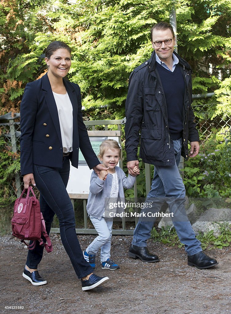 Princess Estelle Of Sweden Begins Pre School - Photocall