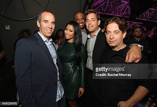 Chairman and CEO of Republic Records Monte Lipman, rapper Nicki Minaj, manager Gee Roberson, Senior Vice President of Promotion and Operations at...