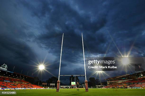 General view is seen of Sportingbet Stadium during the Toyota Cup match before the round 24 NRL match between the Penrith Panthers and the Melbourne...