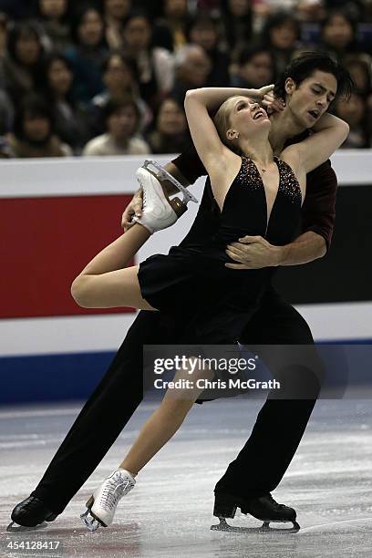 Kaitlyn Weaver and Andrew Poje of Canada compete in the Ice Dance Free Dance Final during day three of the ISU Grand Prix of Figure Skating Final...