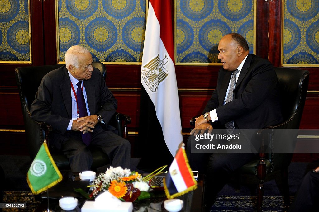 Secretary General of the Arab League El araby - Egyptian FM Shoukry Meeting